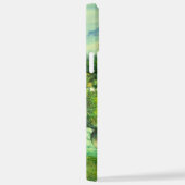 緑の谷絵画の水色 iPhoneケース (右側面)
