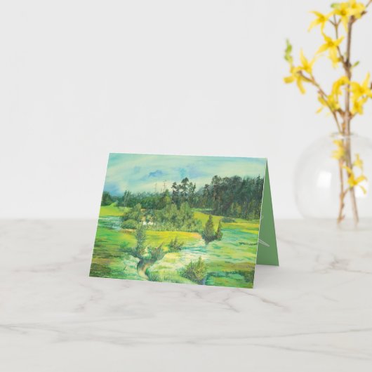 緑の谷 カード (黄色い花)