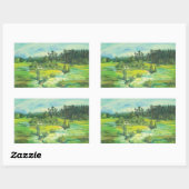 緑の谷 長方形シール (シート)