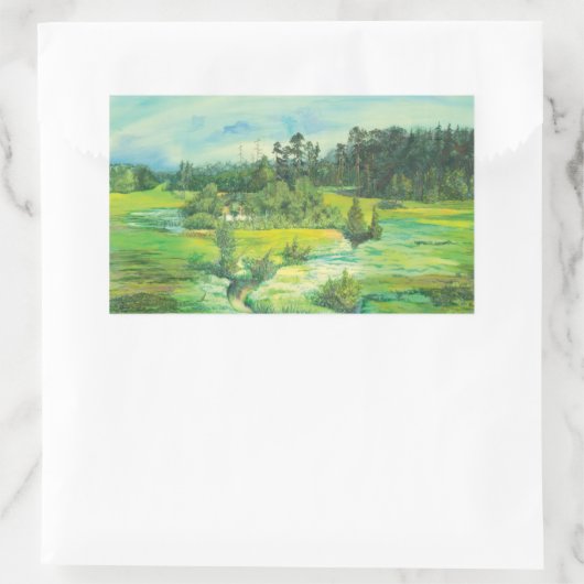 緑の谷 長方形シール (バッグ)