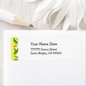 緑の豆の黄色のチェック国住所 シール (インサイチュ)