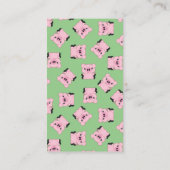 緑の豚のベビーシャワー エンクロージャーカード (裏面)