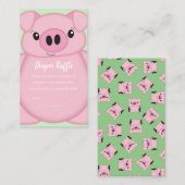 緑の豚のベビーシャワー エンクロージャーカード (正面/裏面)