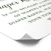 緑の象おむつラッフルサイン ポスター (角)