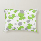緑の象のパターン,かわいい象,星 アクセントクッション (裏面)