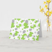 緑の象のパターン,かわいい象,星 カード (黄色い花)