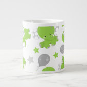 緑の象のパターン,かわいい象,星 ジャンボコーヒーマグカップ (正面)