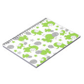緑の象のパターン,かわいい象,星 ノートブック (左側)