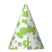 緑の象のパターン，かわいい象，星 パーティーハット (裏面)