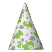 緑の象のパターン，かわいい象，星 パーティーハット (右)