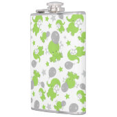 緑の象のパターン，かわいい象，星 フラスク (左)