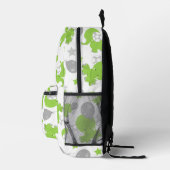 緑の象のパターン，かわいい象，星 プリントバックパック (右)