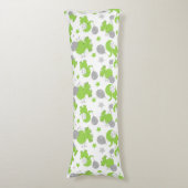 緑の象のパターン，かわいい象，星 ボディピロー (正面縦)
