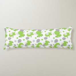 緑の象のパターン，かわいい象，星 ボディピロー