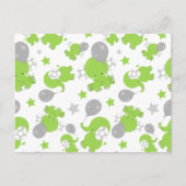 緑の象のパターン,かわいい象,星 ポストカード (正面)