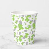 緑の象のパターン，かわいい象，星 紙コップ (正面)