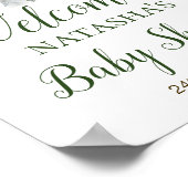 緑の象の歓迎サイン ポスター (角)