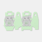 緑の象の赤ちゃんシャワー フェイバーボックス (折り畳みなし)