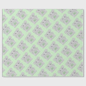 緑の象の赤ちゃんシャワー ラッピングペーパー (フラット)