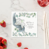 緑の象の赤男女兼用ちゃんシャワー スタンダードカクテルナプキン (インサイチュ)