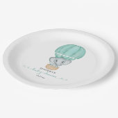 緑の象の赤男女兼用ちゃんシャワー ペーパープレート (アングル)