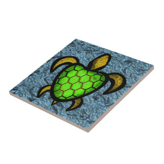 緑の貝のカメのタイル タイル