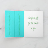 緑の貝殻、ブックマークのグリーティングカード カード (内部)