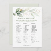 緑の財布のゲームの中に何があるブライダルシャワー 招待状 (正面/裏面)