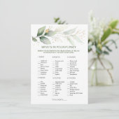 緑の財布のゲームの中に何があるブライダルシャワー 招待状 (スタンド正面)