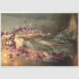 緑の貴婦人、肖像画と華やかな花の芸術 薄葉紙