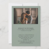 緑の贅沢なカリグラフィー 私たちはこっそり結婚する 披露宴 招待状 (裏面)