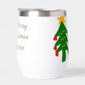 緑の赤いクリスマスツリー陽気なクリスマスの名前を追加 (右面)