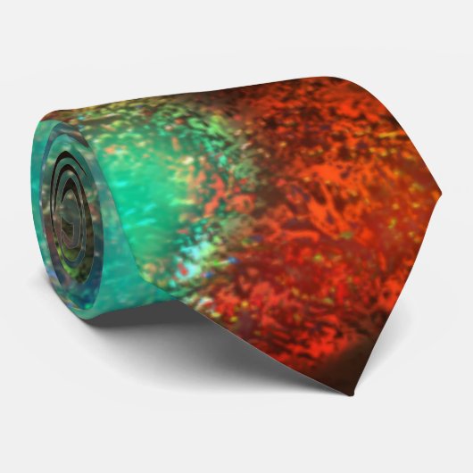 緑の赤いシェードの非常に斑状の抽象芸術テクスチャ ネクタイ (ロール)