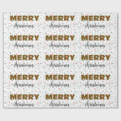 緑の赤いストライプのメリークリスマス ラッピングペーパー (フラット)