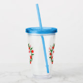 緑の赤いリースcir名前bridesmaid gift yearを追加 アクリルタンブラー (左)