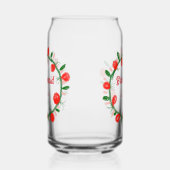 緑の赤いリースcir名前bridesmaid gift yearを追加 ガラス缶 (右)