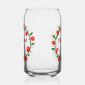 緑の赤いリースcir名前bridesmaid gift yearを追加 ガラス缶 (左)