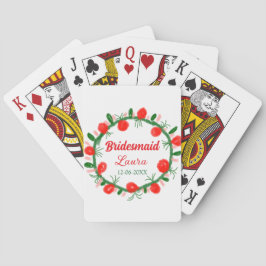 緑の赤いリースcir名前bridesmaid gift yearを追加 トランプ