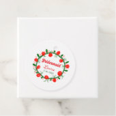 緑の赤いリースcir名前bridesmaid gift yearを追加 フェイバータグ (インサイチュ)