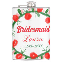 緑の赤いリースcir名前bridesmaid gift yearを追加