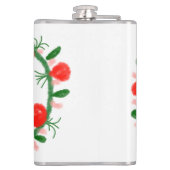 緑の赤いリースcir名前bridesmaid gift yearを追加 フラスク (裏面)