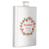 緑の赤いリースcir名前bridesmaid gift yearを追加 フラスク (右)