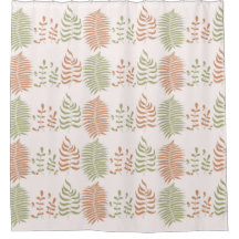 緑の赤いレトロヴィンテージリーフパターン