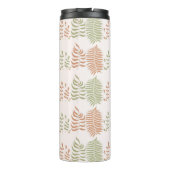 緑の赤いレトロヴィンテージリーフパターン タンブラー (裏面)