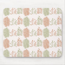 緑の赤いレトロヴィンテージリーフパターン