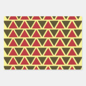 緑の赤い三角形ジオメトリ ラッピングペーパーシート (正面2)