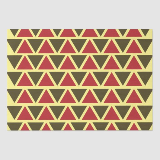 緑の赤い三角形ジオメトリ 薄葉紙 (正面)