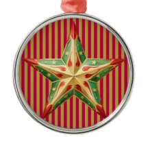 緑の赤い星を持つ赤いクリスマスタフテッドパターン