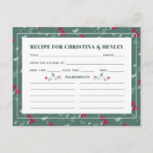 緑の赤い果実の季節のレシピカード エンクロージャーカード (正面)