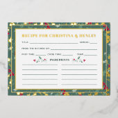 緑の赤い果実の季節のレシピカードv2 箔招待状 (正面)